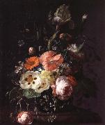 REMBRANDT Harmenszoon van Rijn Still Life with  with Flowers on a Marble Table Top oil painting on canvas